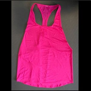 Bright Pink Active Tank with mesh back panel